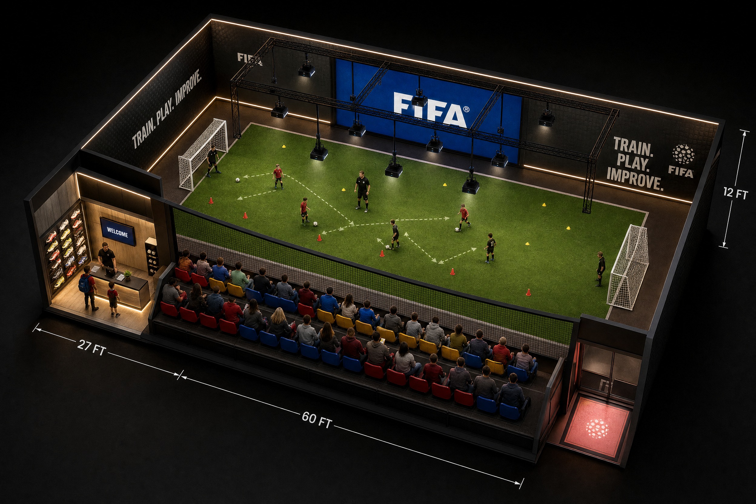 Projectors render with the D3-strict spatial pass; layout closer but proportions still drifted.